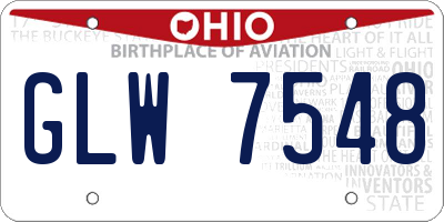 OH license plate GLW7548