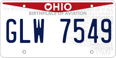 OH license plate GLW7549