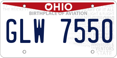 OH license plate GLW7550