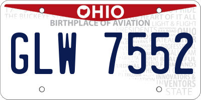 OH license plate GLW7552