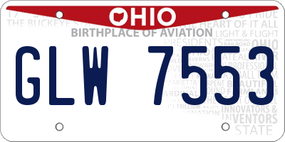 OH license plate GLW7553