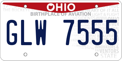OH license plate GLW7555