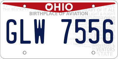 OH license plate GLW7556