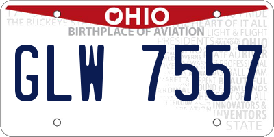 OH license plate GLW7557