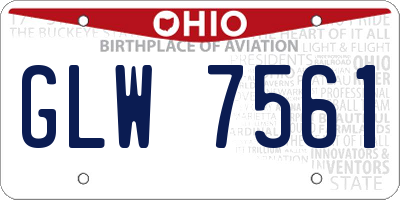 OH license plate GLW7561
