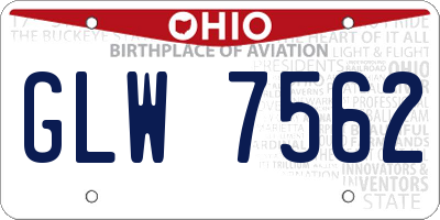 OH license plate GLW7562