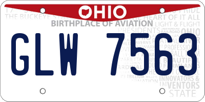 OH license plate GLW7563