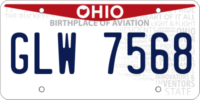 OH license plate GLW7568