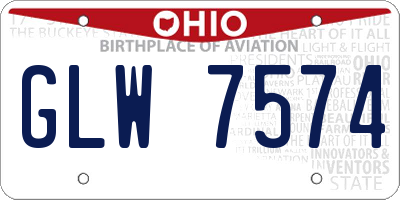 OH license plate GLW7574