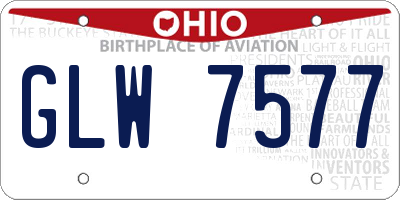 OH license plate GLW7577