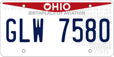 OH license plate GLW7580