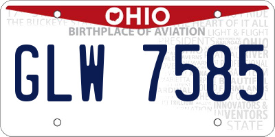OH license plate GLW7585