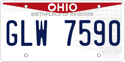 OH license plate GLW7590