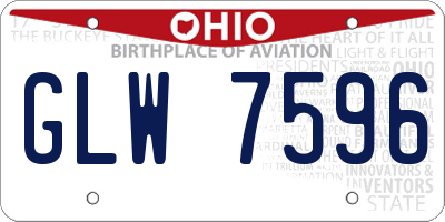 OH license plate GLW7596