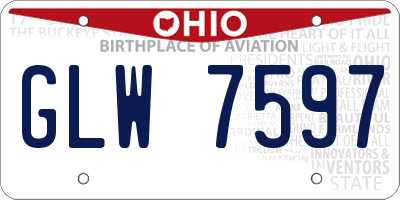 OH license plate GLW7597