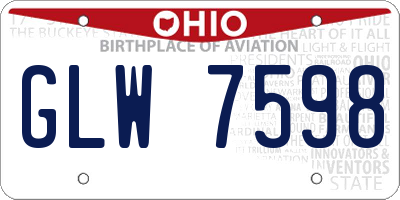 OH license plate GLW7598