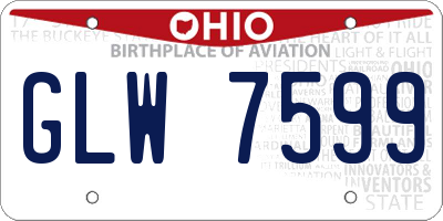 OH license plate GLW7599