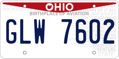 OH license plate GLW7602