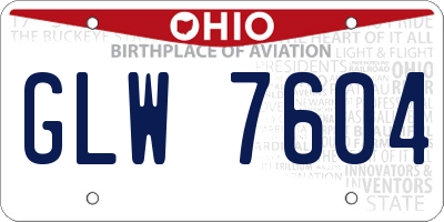 OH license plate GLW7604