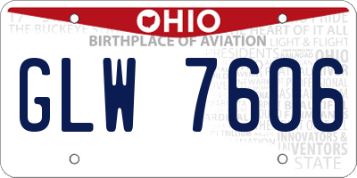 OH license plate GLW7606