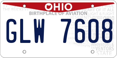 OH license plate GLW7608