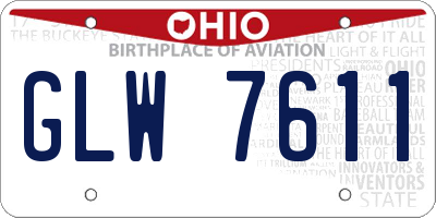 OH license plate GLW7611