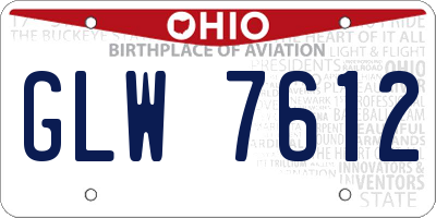 OH license plate GLW7612