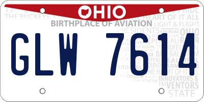 OH license plate GLW7614