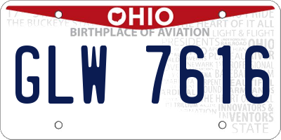 OH license plate GLW7616