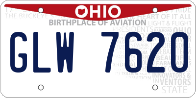 OH license plate GLW7620