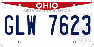 OH license plate GLW7623