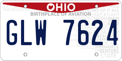 OH license plate GLW7624