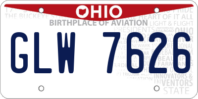 OH license plate GLW7626