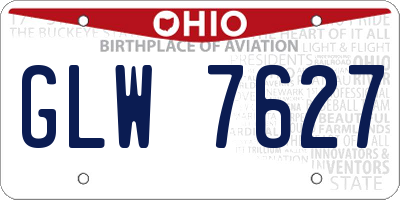 OH license plate GLW7627