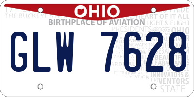 OH license plate GLW7628