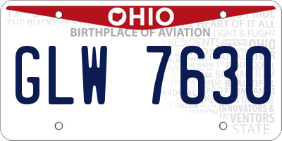 OH license plate GLW7630
