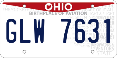 OH license plate GLW7631