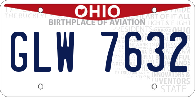 OH license plate GLW7632
