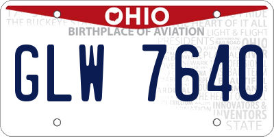OH license plate GLW7640