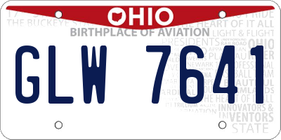 OH license plate GLW7641