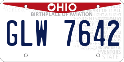 OH license plate GLW7642