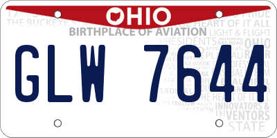 OH license plate GLW7644