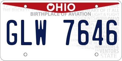 OH license plate GLW7646