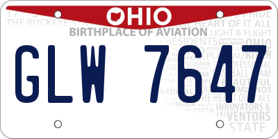 OH license plate GLW7647
