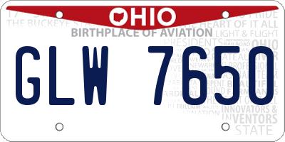 OH license plate GLW7650