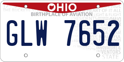 OH license plate GLW7652