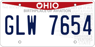 OH license plate GLW7654