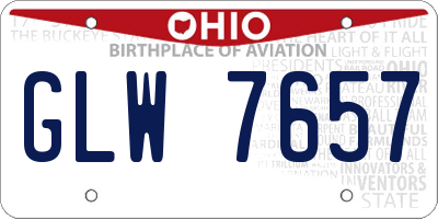 OH license plate GLW7657