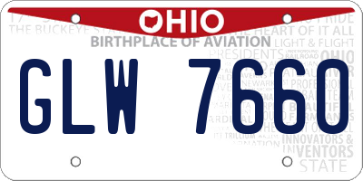 OH license plate GLW7660