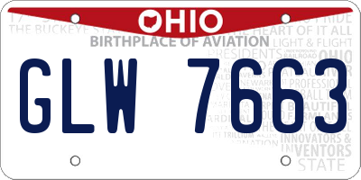 OH license plate GLW7663